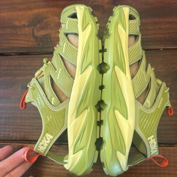 HOKA Hopara 'Grinch' Dark Citron Hiking Sandal Shoes - Picture 7 of 9
